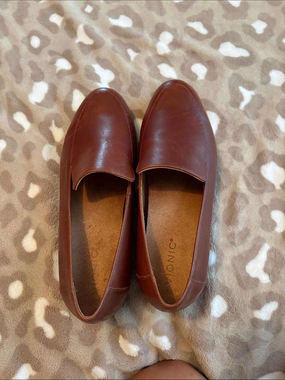 Vionic Brown Leather Slip-On Loafers